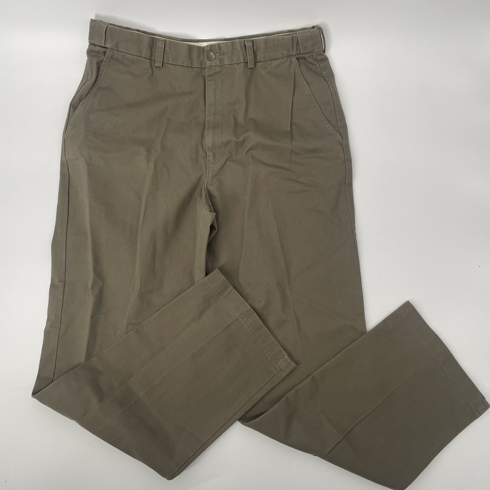 NWT John Ashford Men Flat Front Chino 34x32 Stretch Extender Waist Khaki Pant‎